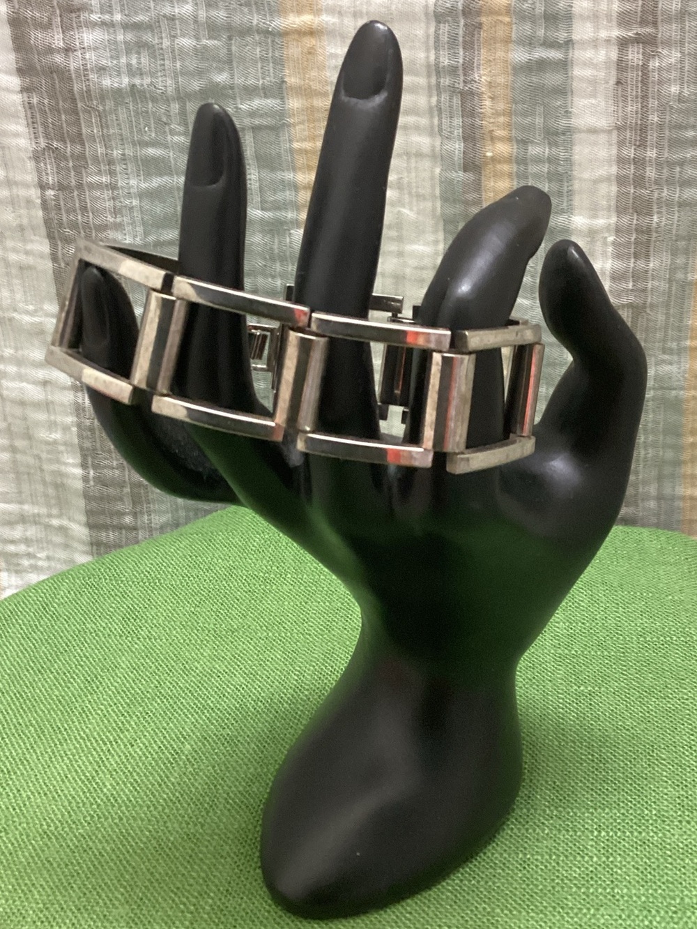 Vintage link bracelet Mid-century modern Brutalist Industrial 7”